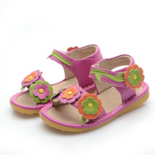 Hot Pink Corlorful Blumen Baby Quietschen Sandalen